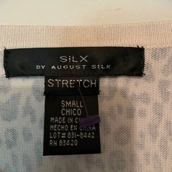 SILX Women’s Small Black & White Leopard Print Cardigan - Picture 2 of 3